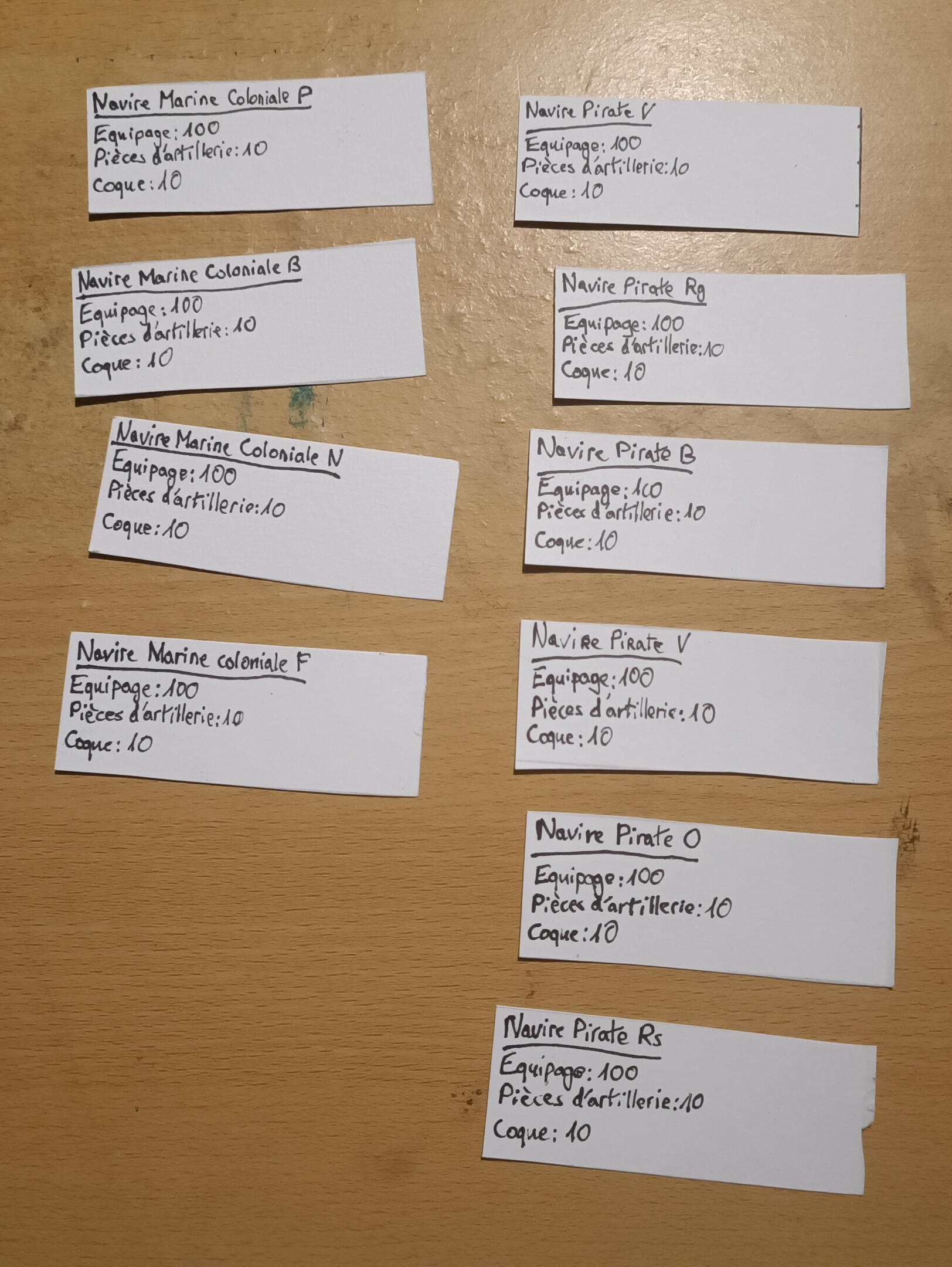 Ship Cards